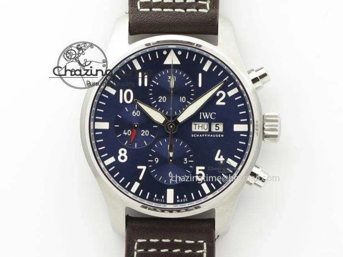 MIROTIME 1224 HighQuality Pilot Chrono 377714 “Le Petit Prince” ZF Best Edition Blue Dial On Brown Leather Strap A 7309